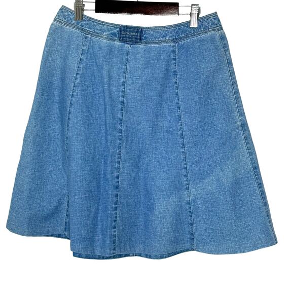 Vintage Liz Claiborne linen/cotton denim look skirt - Picture 2 of 10